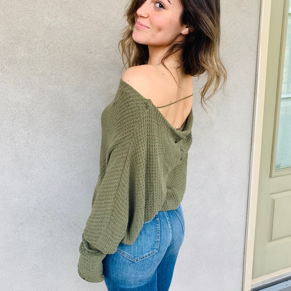 Free People green sweater | Medium